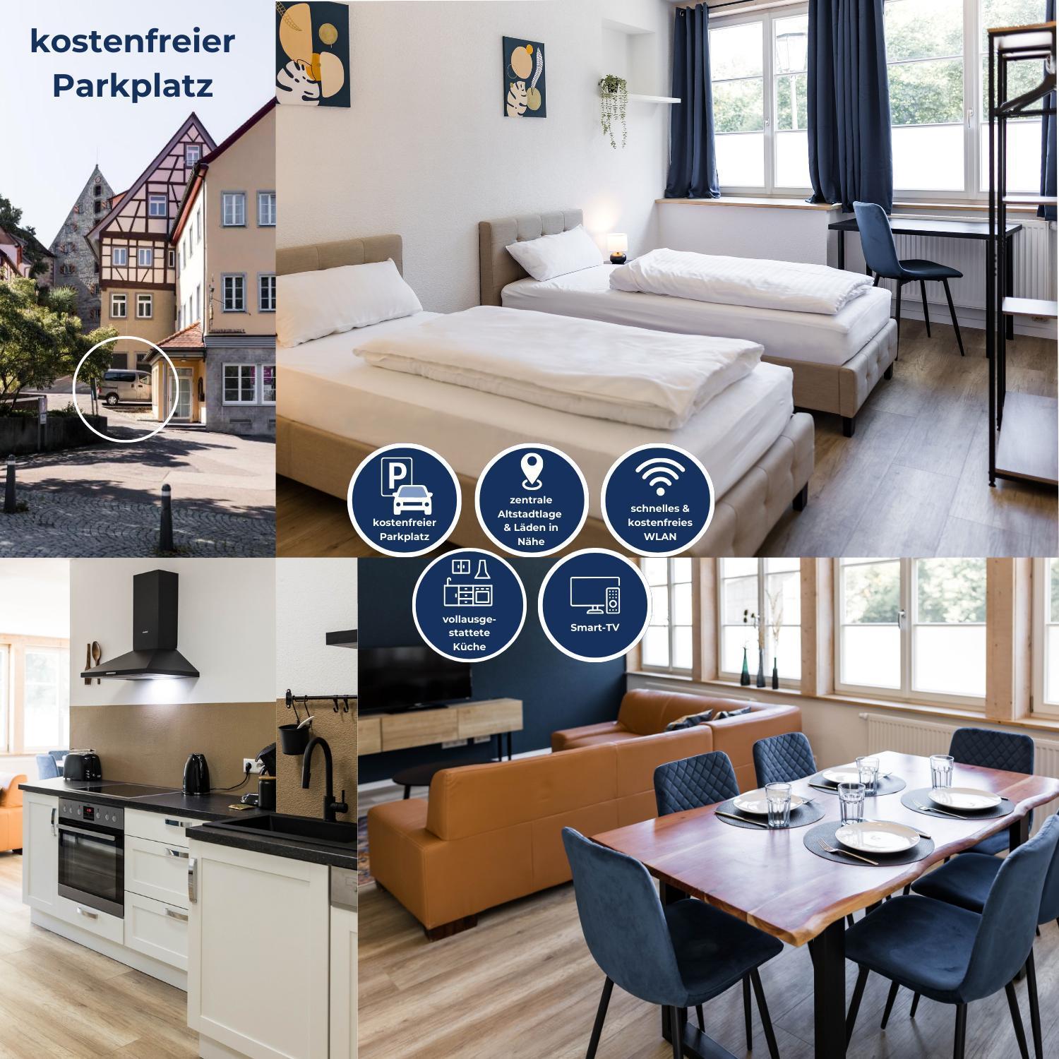 Apartment 3 Bedroom Altstadtwohnung Mit Parkplatz, Tolle Lage In Schwaebisch Hall, Bis 8 Personen Schwaebisch Hall